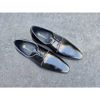 Thumbnail for Carrucci Boys Black Lace-up Oxford Leather Dress Shoes With Lug Sole