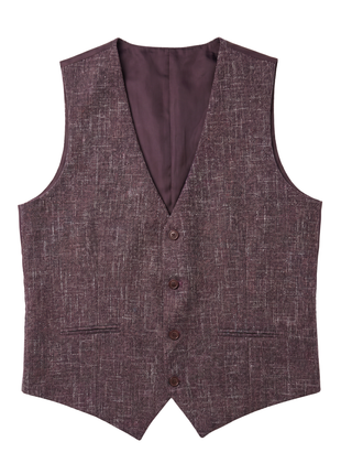 Amonce By Romaster Burgundy Wool Blend  Slim Fit notch Lapel 3 Piece Suit - The Suit Depot