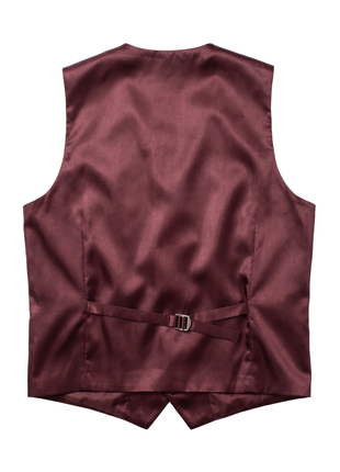 Amonce By Romaster Burgundy Wool Blend  Slim Fit notch Lapel 3 Piece Suit - The Suit Depot