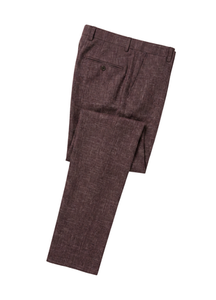 Amonce By Romaster Burgundy Wool Blend  Slim Fit notch Lapel 3 Piece Suit - The Suit Depot