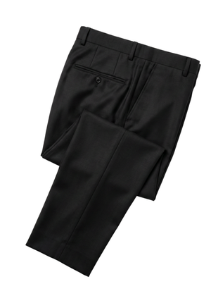 Tovaglia Solid Black Slim Fit Notch Lapel Wool Cashmere 2-Button Suit