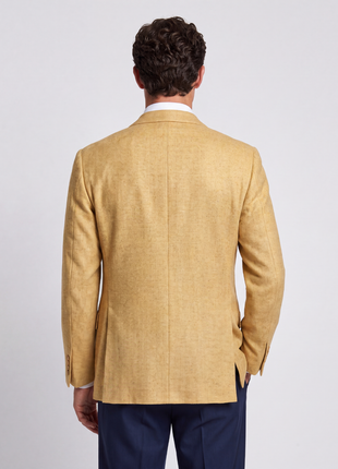 Avi Rossini by Sartoria Partenopea Orange Sand Shantung Weave Classic Fit Silk Wool Blend 3-Button Sport Coat 42R