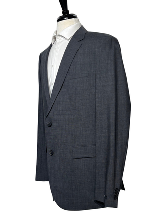 Hugo Boss Textured Gray Slim Fit Notch Lapel 2-Button Suit 44L - The Suit Depot