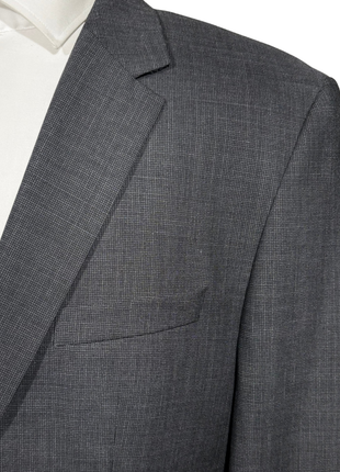 Hugo Boss Textured Gray Slim Fit Notch Lapel 2-Button Suit 44L - The Suit Depot