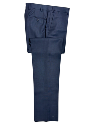 Isaia Mens Blue Windowpane Fully-Canvassed Notch Lapel Classic Fit 2-Button Wool Suit - 40R