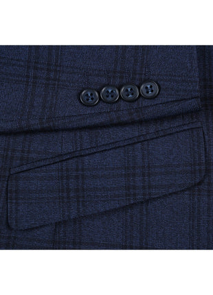 Men's Slim Fit Stretch Checked Suits