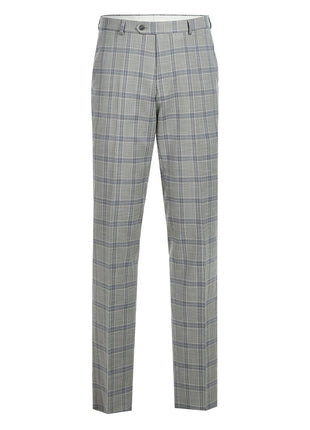 Men's Slim Fit Notch Lapels Light Gray Check Suits