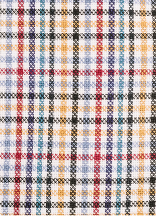 Steven Land Multicolor Plaid Spread Collar Slim Fit Wrinkle & Shrink Free Cotton Dress Shirt