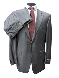 Thumbnail for Canali 1934 Mens Solid Charcoal Gray 44L Drop 7 100% Wool 2 Piece Suit