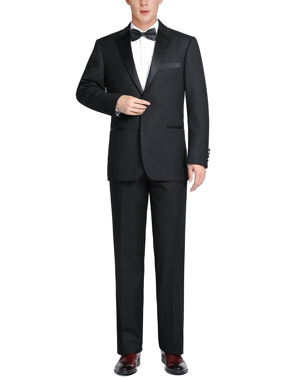 Men&#39;s Satin Notched Lapel 2-Piece Tuxedo Suit