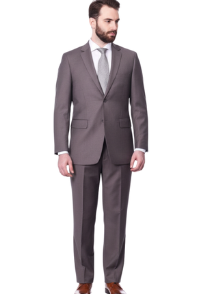 Mens Classic Fit Two Button 100% Wool Wrinkle Resistant Suit