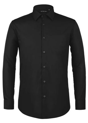 Men's Classic Fit Long Sleeve Spread Collar Dress Shirt