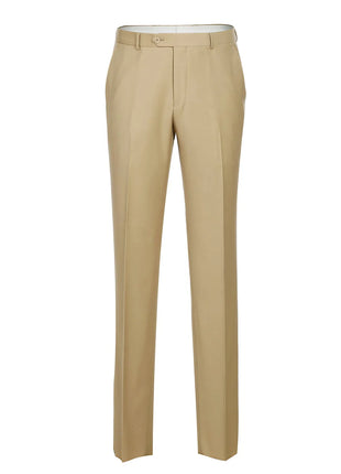 Men's Regular Fit Flat Front Wool Suit Pant