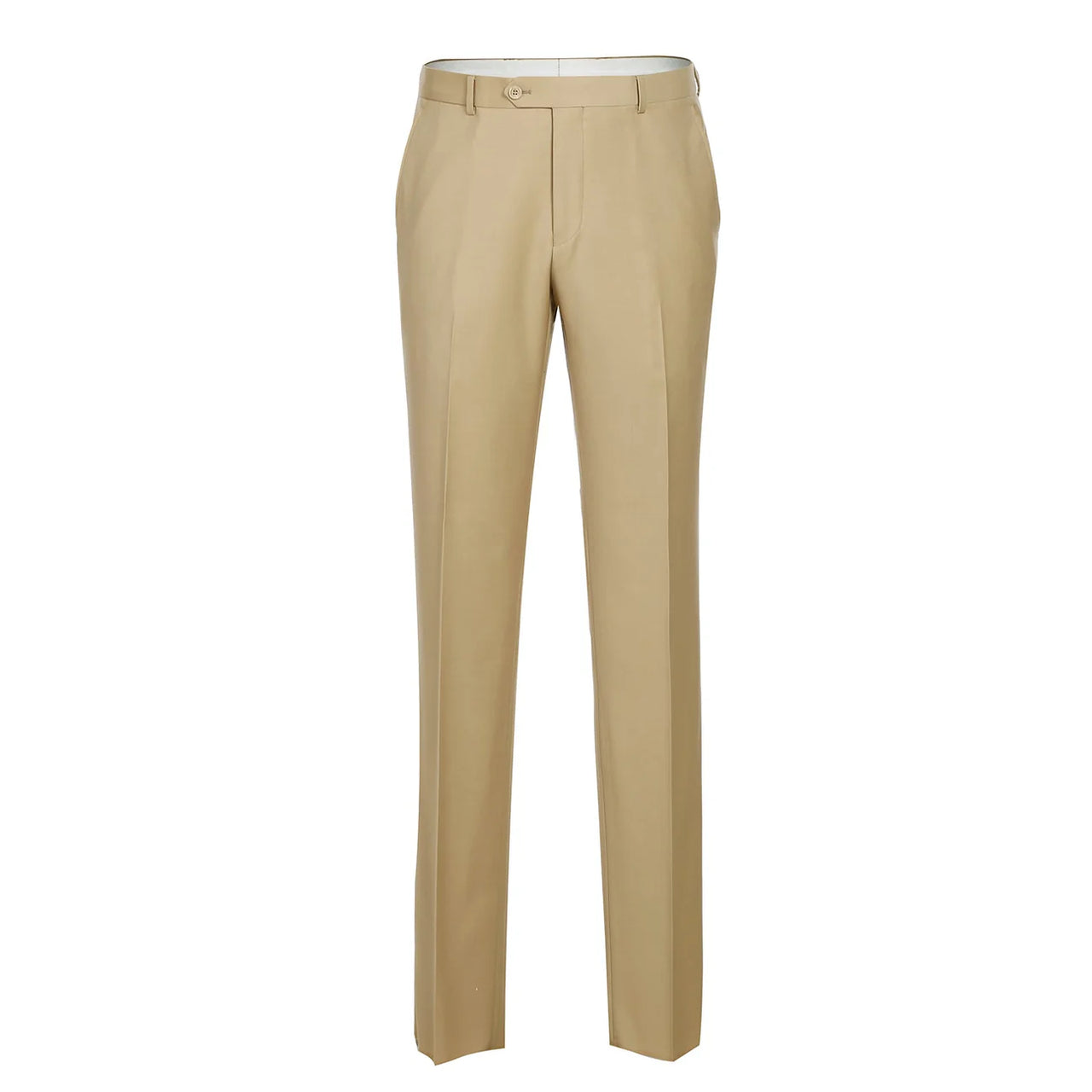 Men's Regular Fit Flat Front Wool Suit Pant