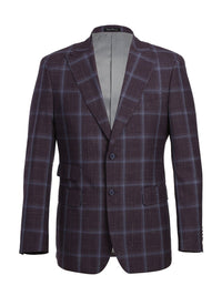 Thumbnail for English Laundry Slim Fit Window Pane Check Wool Suit