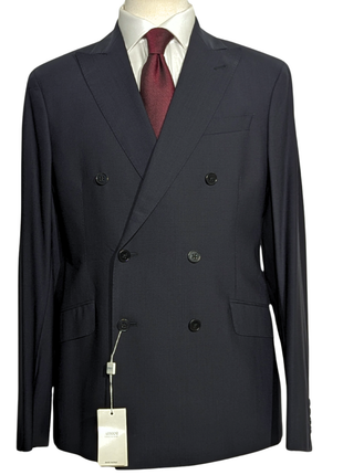 Armani Collezioni Black Sartorial Deco Classic Fit Double-Breasted Peak Lapel Wool Suit 42R