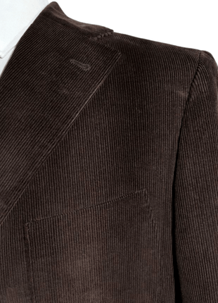 Andrea Borghi Mens Brown Corduroy Notch Lapel Slim Fit 3-button Cotton Suit - 44R