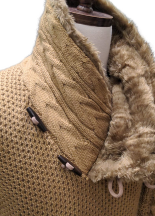 Young Republic Mens Solid Camel Brown Cotton Blend Shawl Neck Sweater