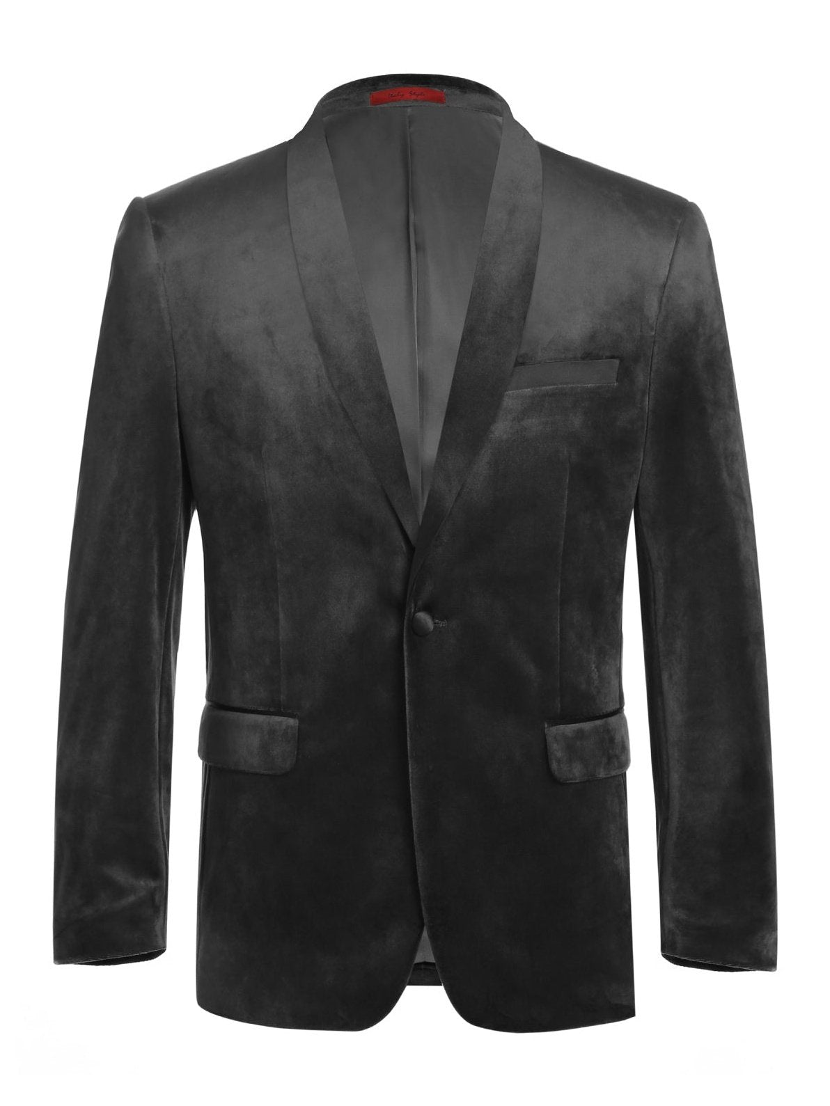 Men's Slim Fit Stretch Black Shawl Tuxedo Blazer