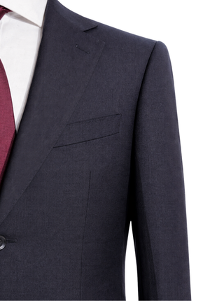 Sartoria Mazara Mens Black Weave Classic Fit Wool 2-Button Blazer Sportcoat