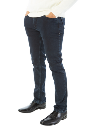 Montreux Mens Slim Fit Navy Blue 5 Pocket Stretch Jeans