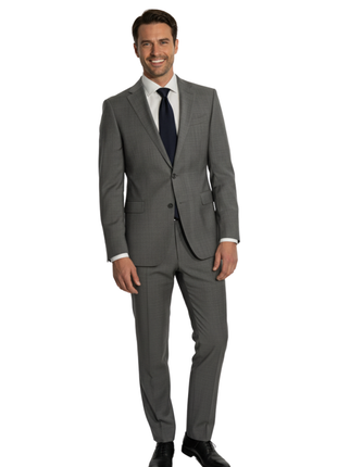 Armani Collezioni Gray Plaid Slim Fit Notch Lapel 2 Button Wool Suit 42R
