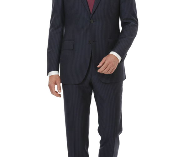 ISAIA ネイビー　スーツ　42 Isaia Mens 42R Drop 8 Navy Pinstripe 100% Wool Slim Fit 2 Piece