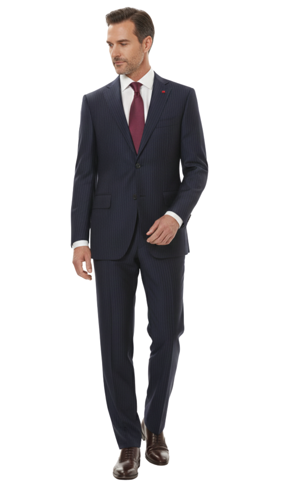 Isaia Mens 42R Drop 8 Navy Pinstripe 100% Wool Slim Fit 2 Piece Isaia Mens 42R Drop 8 Navy Pinstripe 100% Wool Slim Fit 2 Piece