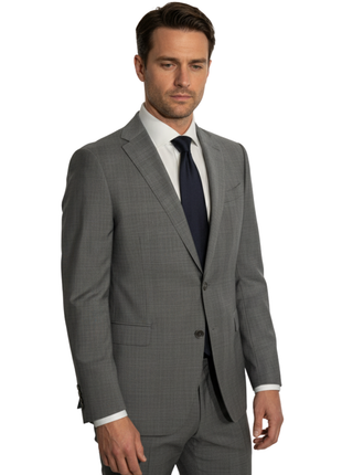 Armani Collezioni Gray Plaid Slim Fit Notch Lapel 2 Button Wool Suit 42R