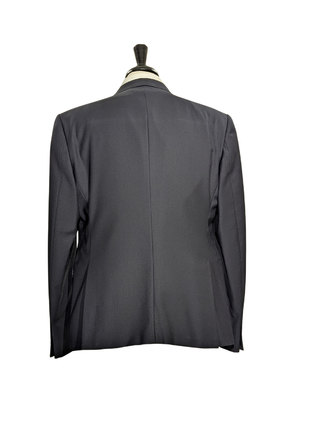 Armani Collezioni Solid Black Notch Lapel 2-Button Wool Suit - 48R