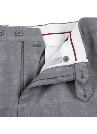 English Laundry Light Gray Plaid Slim Fit Notch Lapel Wool Blend Stretch 2 Button Suit