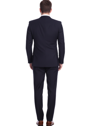 Men's Raphael Slim Fit Solid Navy Blue Wool-touch Two Button 2 Piece Suit