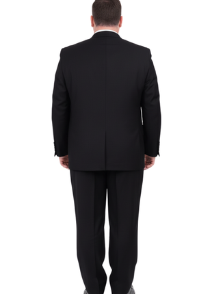 Men's Sartoria Mazara Portly Fit Executive Cut Black Two Button Wool Suit