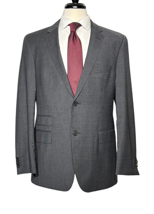 Hugo Boss Classic Fit Charcoal Micro-Check Notch Lapel Two Button Wool Suit