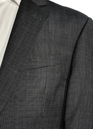 Armani Collezioni Black Micro-Check Slim Fit Notch Lapel 2-Button Suit 40L - The Suit Depot