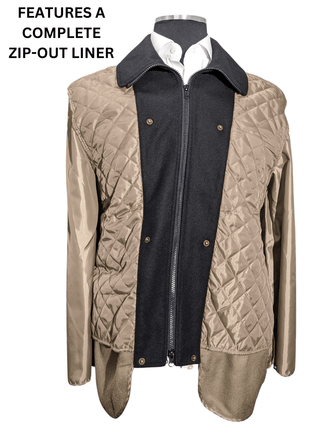 Men's Water-Proof Iconic Taupe Raincoat Jacket With Removable Liner
