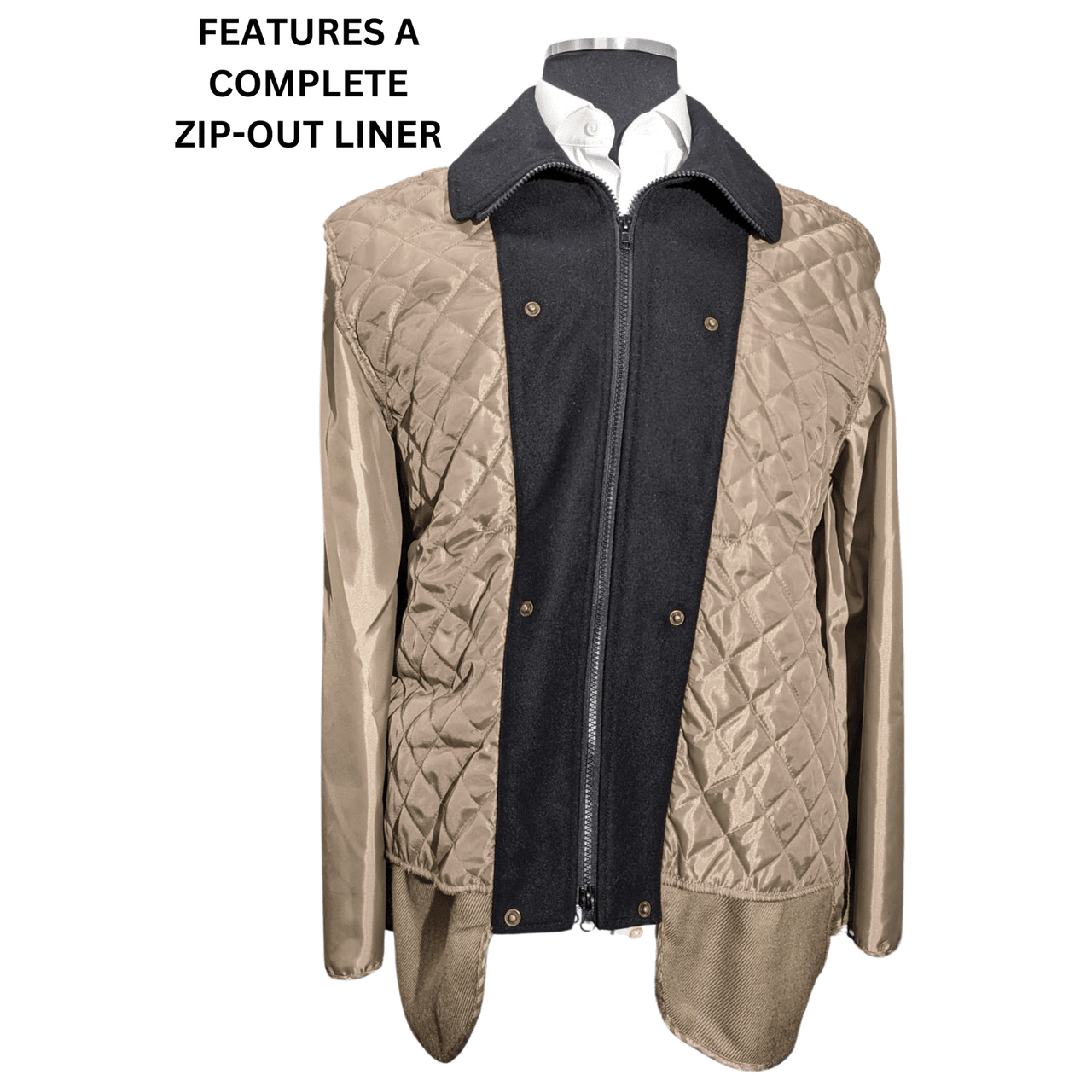 Men's Water-Proof Iconic Taupe Raincoat Jacket With Removable Liner