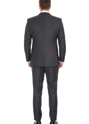 Blujacket Men's Charcoal Gray 100% Wool Canvassed Regular Fit Suit - The Suit Depot