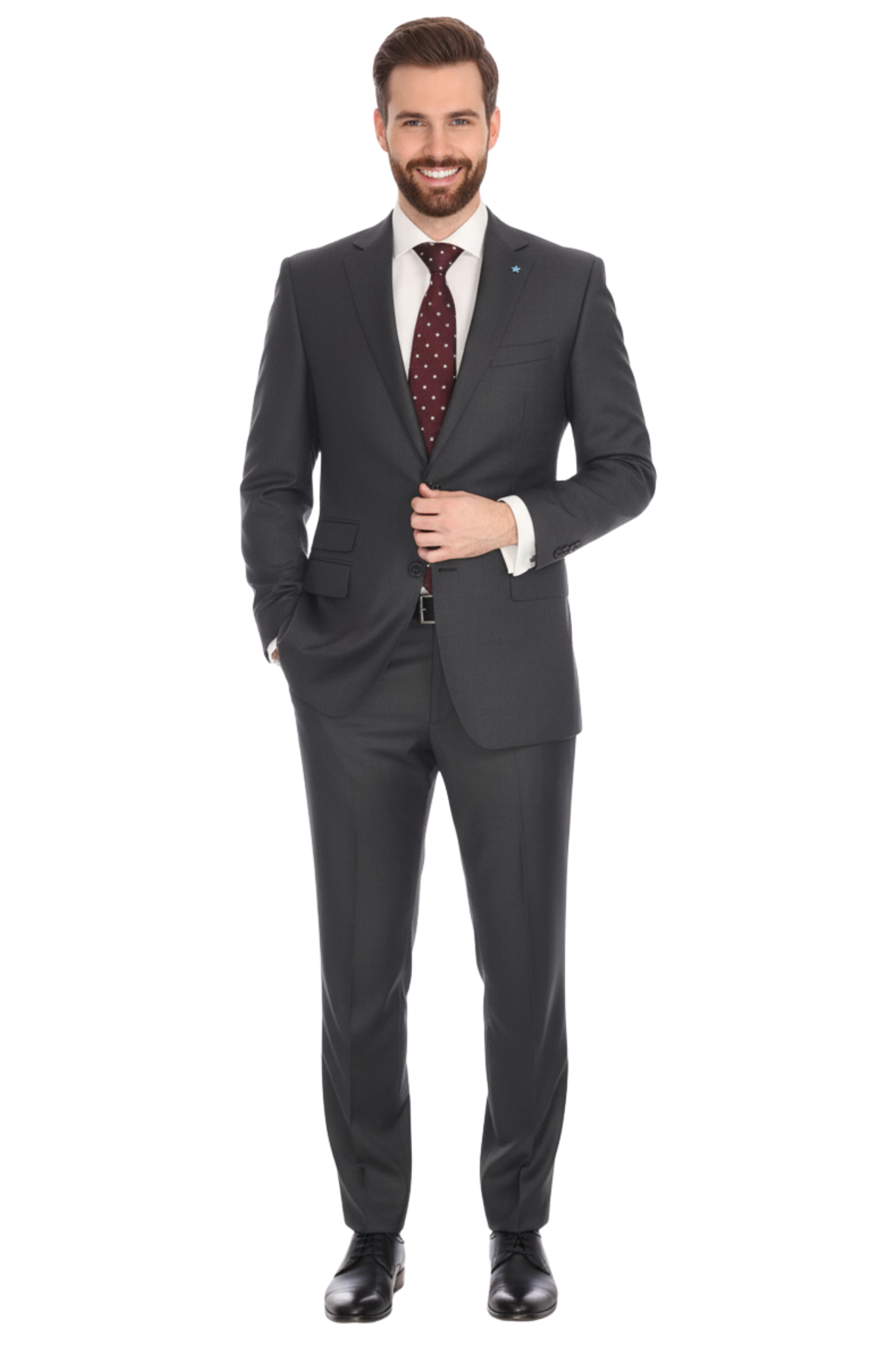 Shop Blujacket Charcoal 100% Wool Suit