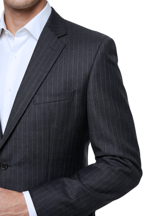Boss Black Pinstripe Notch Lapel Modern Fit Wool 2-Button Suit 40R