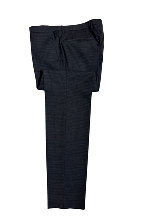 Hugo Boss Slim Fit Charcoal Checkered Stretch Notch Lapels Two Button Wool Suit