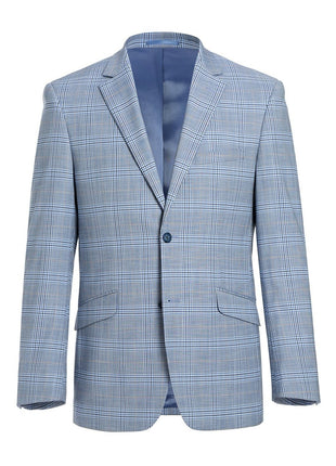 Men's 2-Piece Slim Fit Notch Lapel Stretch Windowpane Suit - The Suit Depot