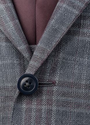 Ermenegildo Zegna Charcoal Gray Plaid Silk Wool Classic Fit 2-Button Sport Coat 40R