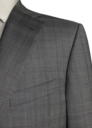 Corneliani Mens Gray Glen Plaid Fully-Canvassed Notch Lapels Classic Fit 2 Button Wool Suit - 40R - The Suit Depot