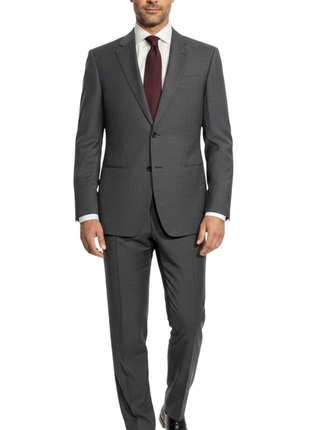 Emporio Armani G-Line Solid Gray 100% Wool Notch Lapel Slim Fit 2 Button Suit 42R