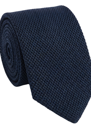 Letteriello Midnight Blue Woven Grenadine Silk Neck Tie