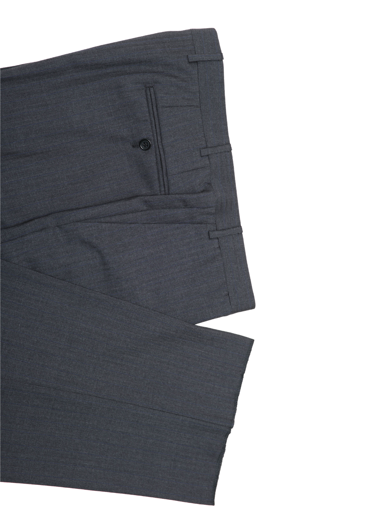 Canali 1934 Traje de 2 piezas 100% lana gris a rayas 44L Drop 7 para hombre