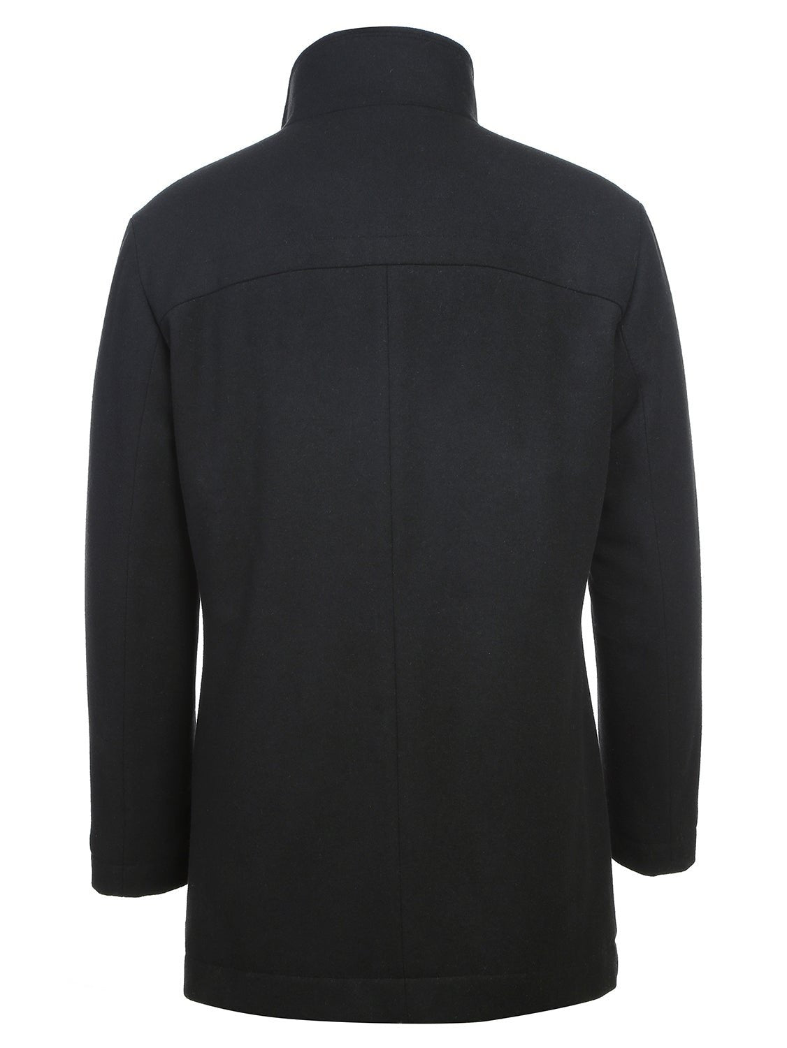 Raphael Solid Black Wool Blend Short Coat