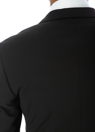 Raphael Mens Solid Black Slim Fit Stretch 2 Button Blazer Sportcoat