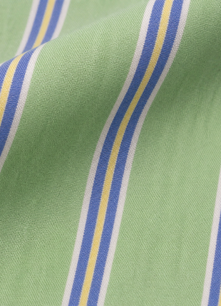 Ferrecci Green Striped Slim Fit Spread Collar Cotton Dress Shirt
